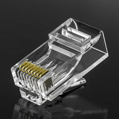 Cat6 UTP RJ45 Connector Plug | Unshielded 8P8C Crystal Head with Gold-Plated Contacts