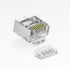 Mini RJ45 Connector Plug | 8P8C Short Shielded FTP Gold-Plated for Flat Cable