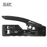 RJ45 Crimping Tool – Pass-Through Crimper with Locking Pliers for Cat5, Cat6, Cat7, Cat8 Network Cable Installations