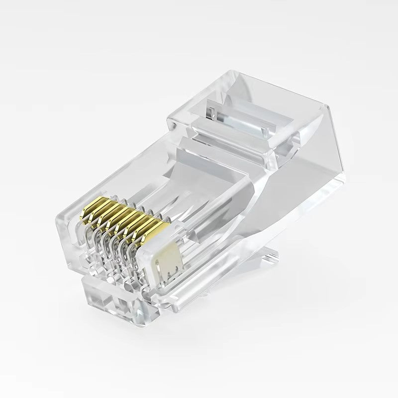 Cat6 UTP RJ45 Connector Plug | Unshielded 8P8C Crystal Head with Gold-Plated Contacts