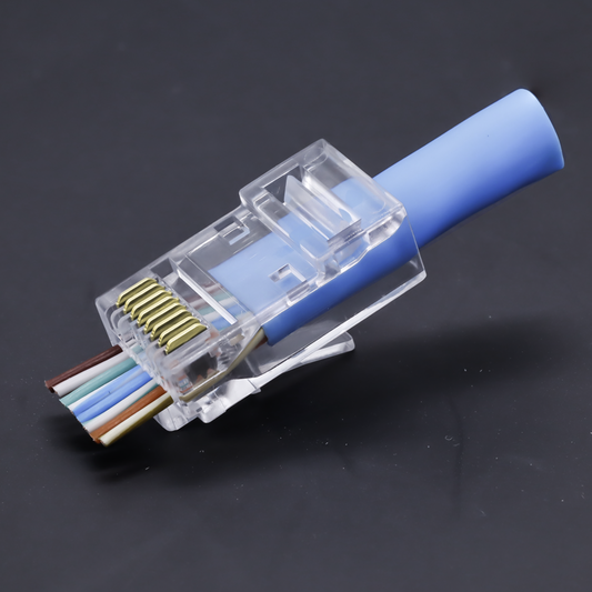 Cat6 RJ45 Pass-Through Connector Plug | UTP 8P8C Modular