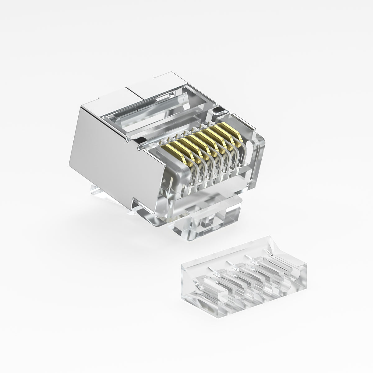 Мини-разъём RJ45 | 8P8C, короткий экранированный FTP, позолоченный, для плоского кабеля