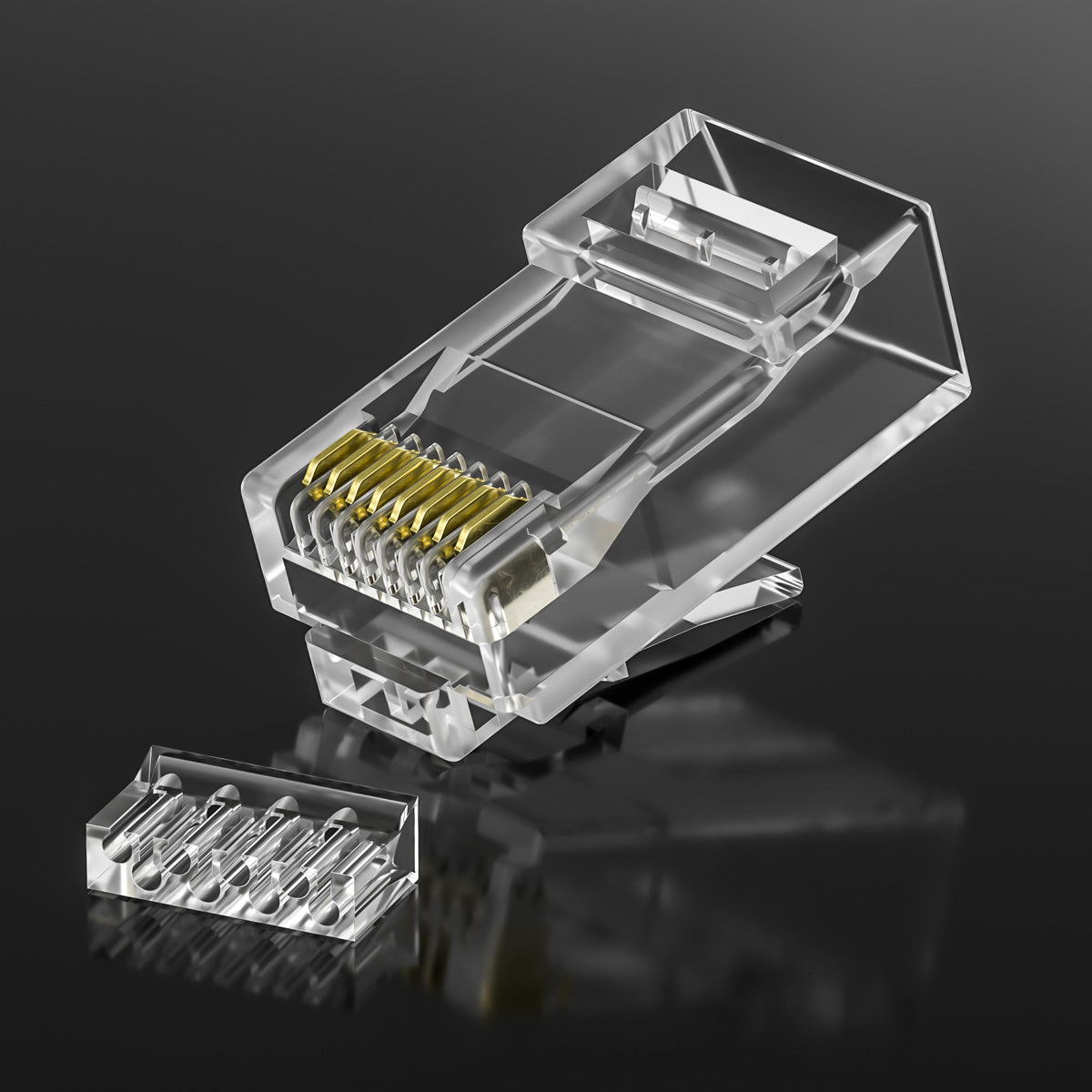 Cat6 RJ45 Two-Piece Split Connector | 8P8C 23AWG Crimp Plug