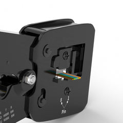EZ Pass-Through RJ45 Crimp Tool for 8-Pin &amp; 6-Pin Plugs with Steel Wire Stripper