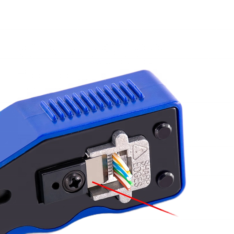 RJ45 Crimping Tool with Rj45 Clamp Pass-Through Modular Plug Pliers Wire Crimpers Clamp