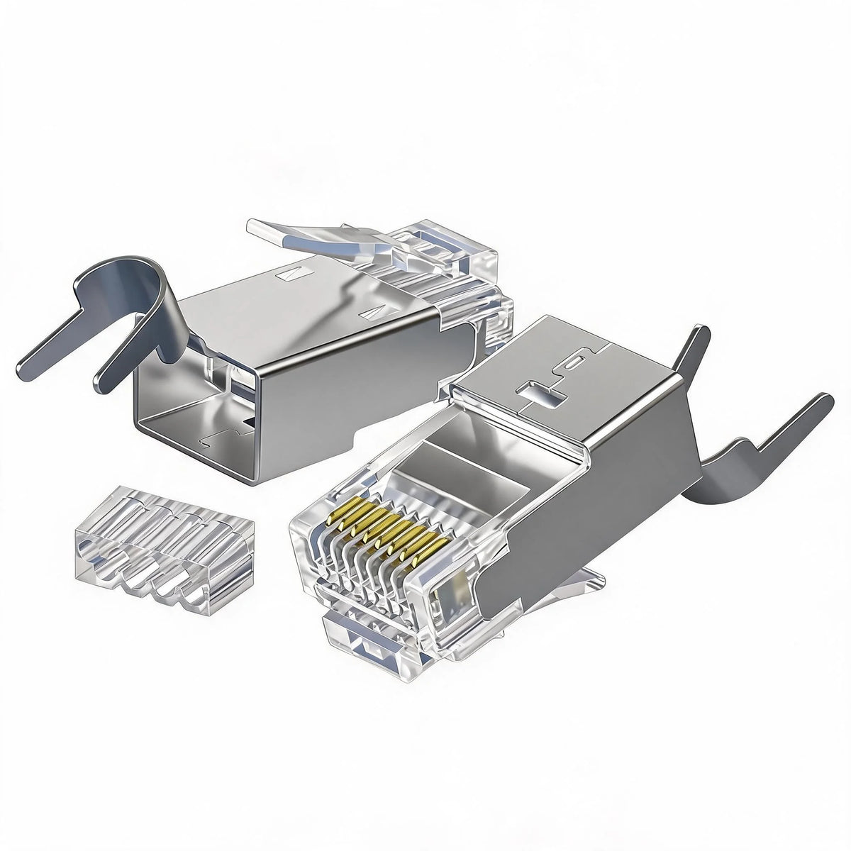 XLEP XL-523 Cat7 Shielded RJ45 Modular Plug, 10Gbps, 25 Pack