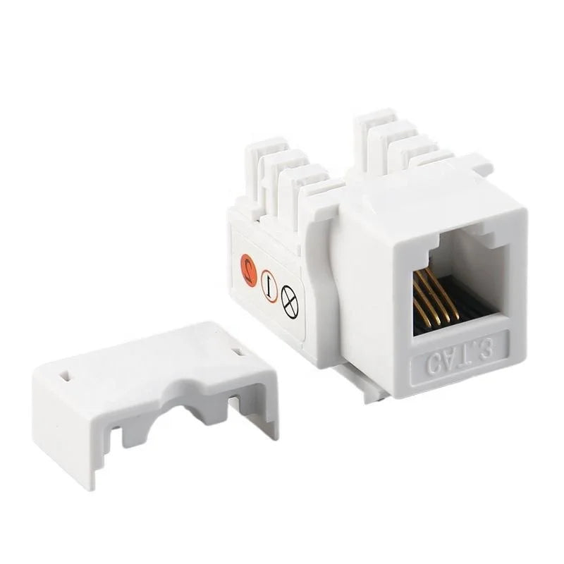 XLEP HB-4015 RJ11 Cat3 6P4C Keystone Jack, White, 25 Pack