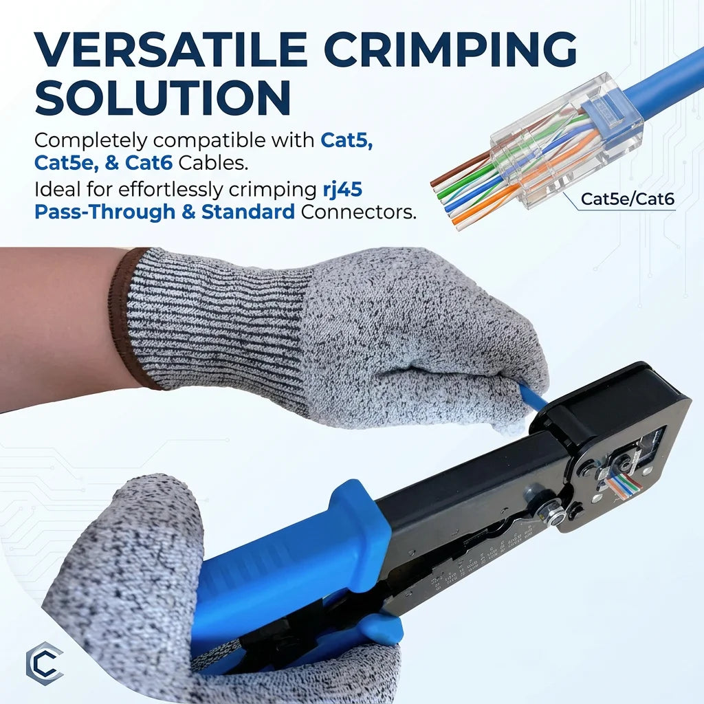 XLEP 8451 3-in-1 Pass-Through RJ45 Crimp Tool Kit with Tester
