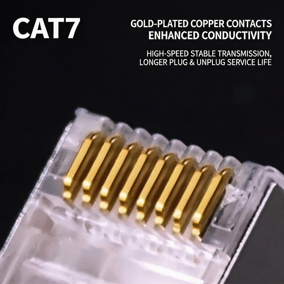 XLEP XL-523 Shielded RJ45 8P8C Modular Plug for Cat8 SFTP, 25 Pack