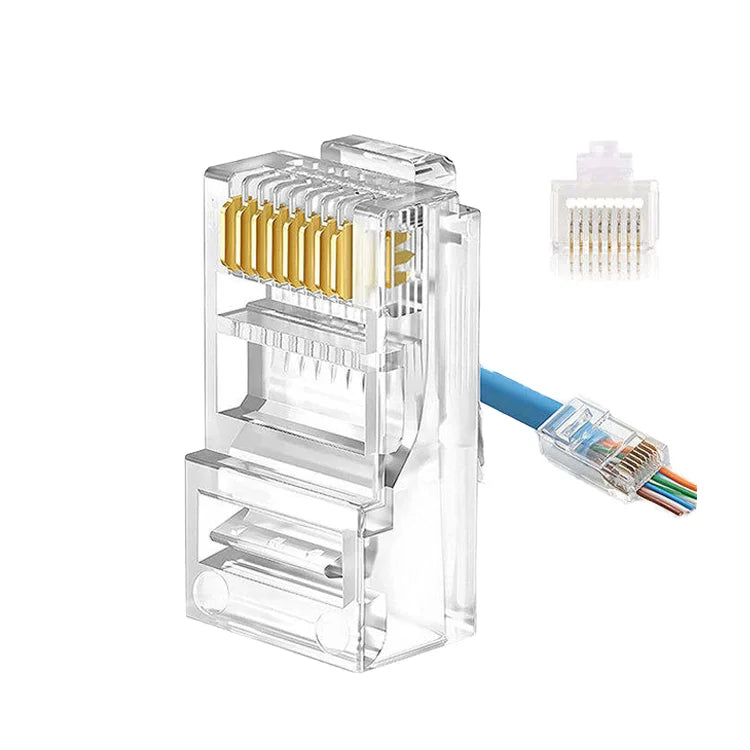 XLEP XL-320 RJ45 Pass-Through Plugs, Cat5e 8P8C UTP, 100 Pack