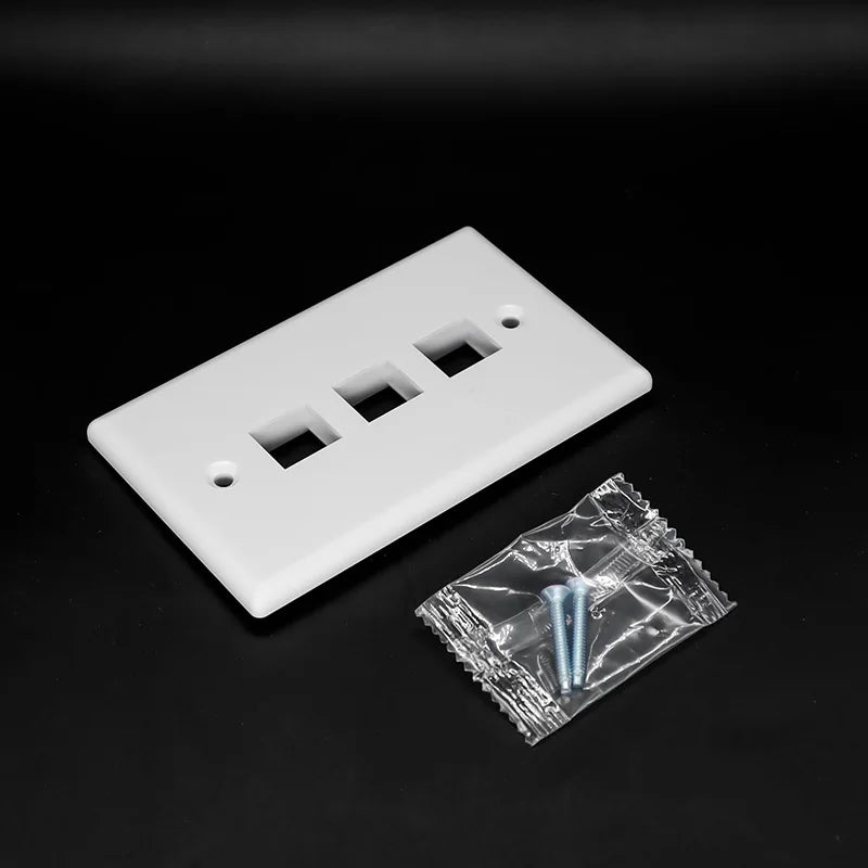 US Standard Keystone Jack Wall Plate, Flush Mount 1-6 Ports, 25 Pack