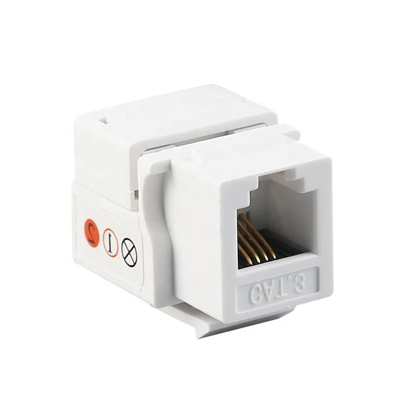 XLEP HB-4015 RJ11 Cat3 6P4C Keystone Jack, White, 25 Pack