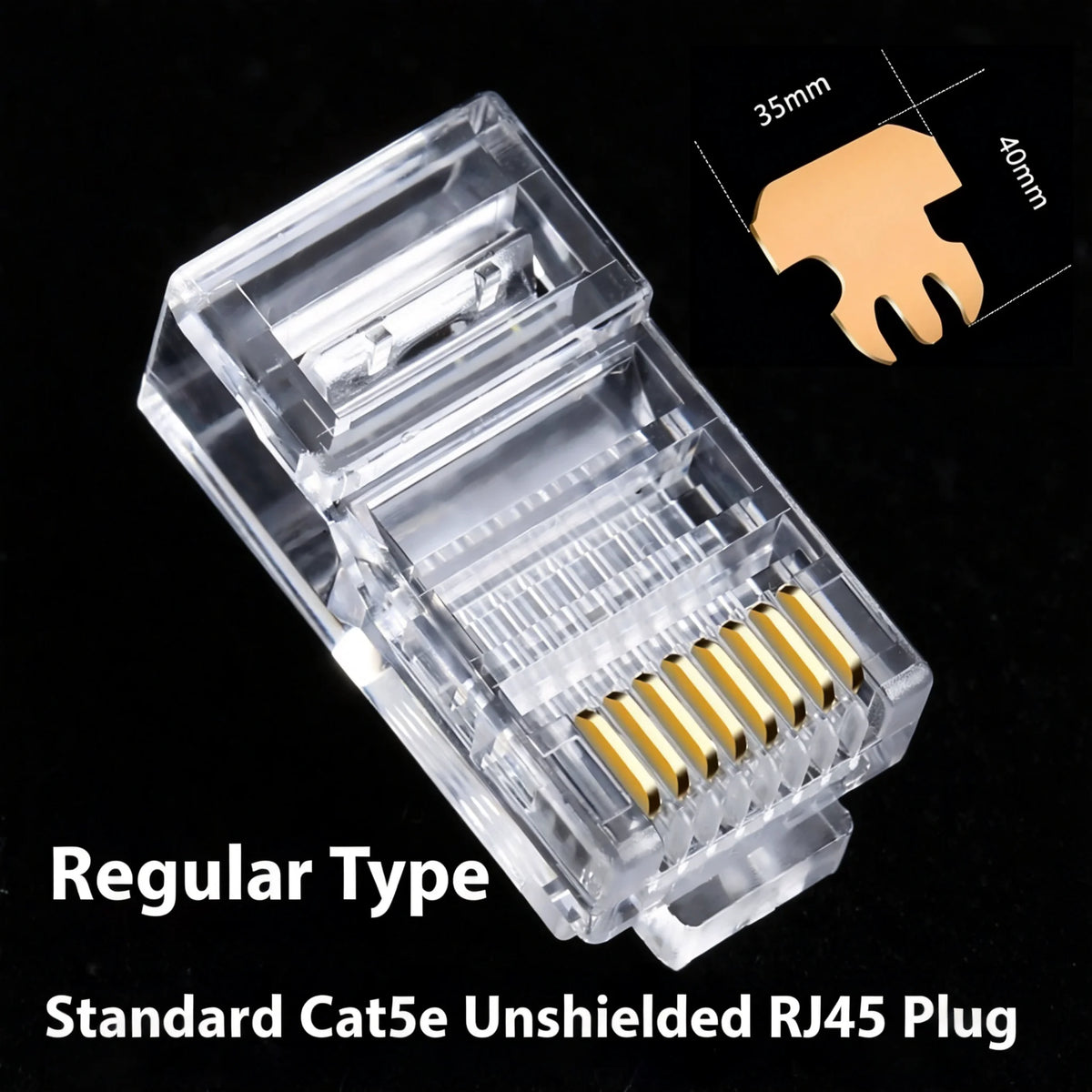 XLEP XL303 RJ45 Modular Plugs for Cat5e Cat6 UTP Cable, 100 Pack