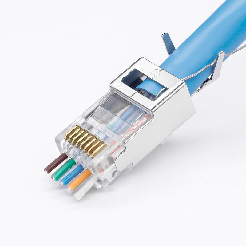 XLEP XL-903 Cat7 RJ45 Pass-Through Shielded Plug, 25 Pack