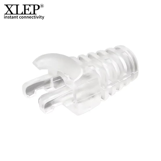 XLEP XL-707 Transparent PVC RJ45 Strain Relief Boots, 100 Pack