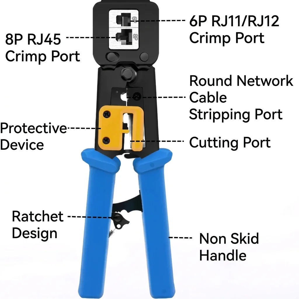 XLEP 8451 3-in-1 Pass-Through RJ45 Crimp Tool Kit with Tester