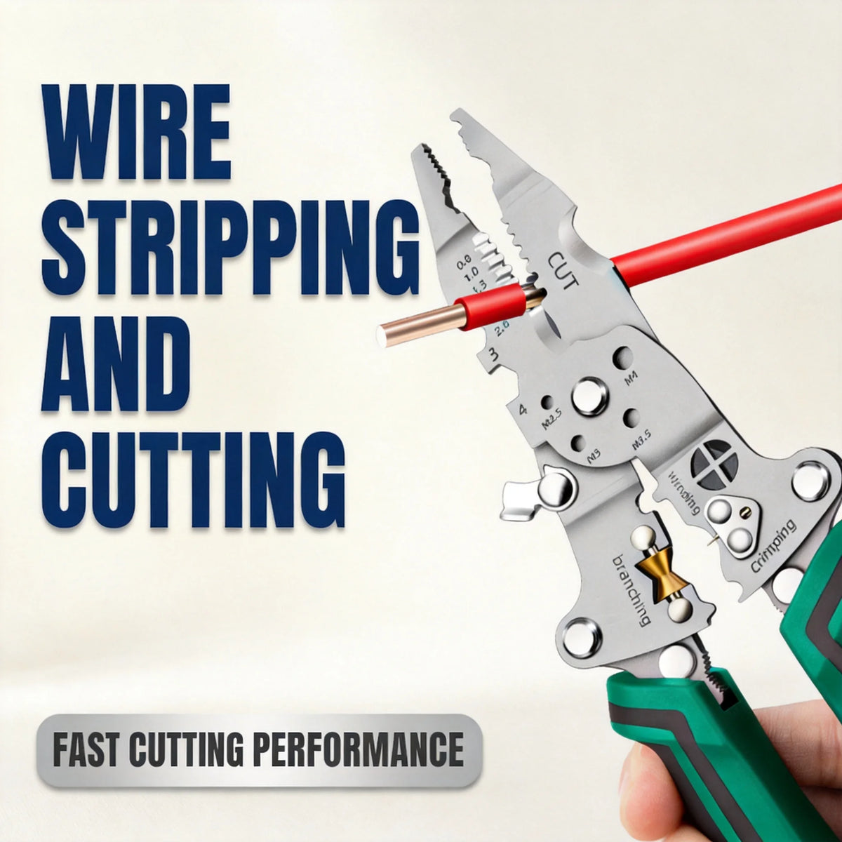 Foldable Wire Stripper Pliers with Voltage Test, 6-in-1 Hand Tool