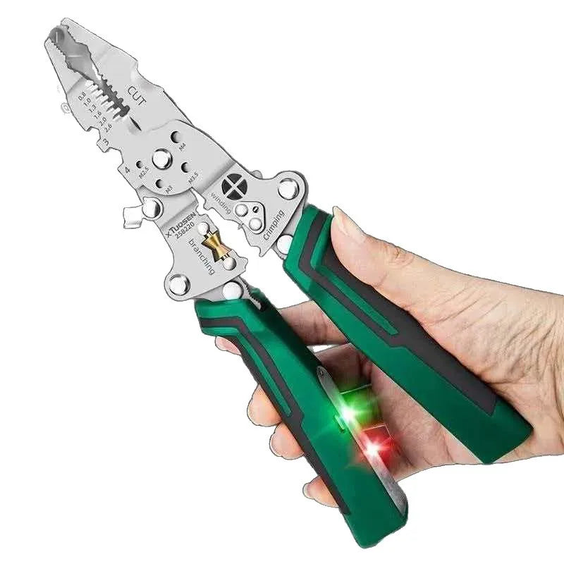 Foldable Wire Stripper Pliers with Voltage Test, 6-in-1 Hand Tool
